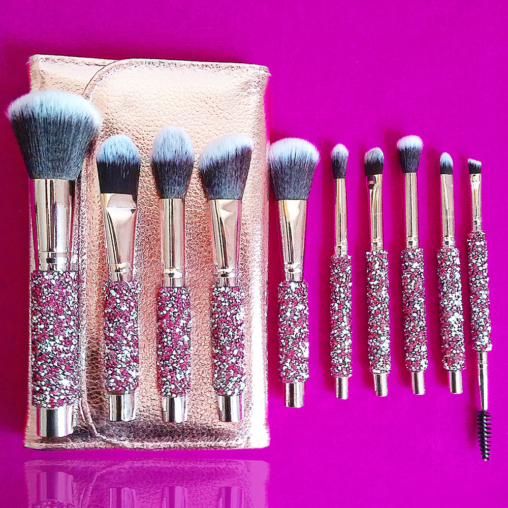 10 In 1 Diamond Inlaid Handmade Custom Makeup Brush
