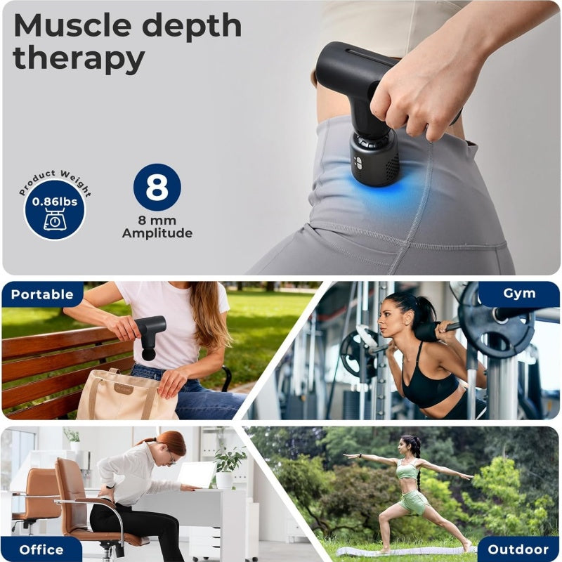 Massage Gun With Heat And Cold, Mini Massage Gun Deep Tissue Heat Muscle Massage