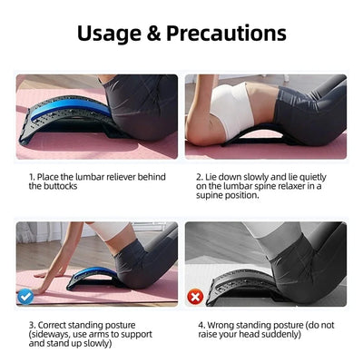 Back Massager Stretch Lumbar Support Relaxation Spine Pain Relief Vertebral Relaxer Stretches The Lower Traction Corrects Waist