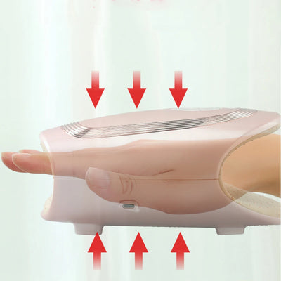 Hand massager with compression and heating functions, adjustable strength, suitable for office, home, and elderly use as a palm