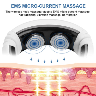 Electric Neck Massager Electric Pulse Magnetic Neck Massager Cervical Vertebra Treatment Shoulder Relax