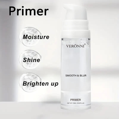 3pcs Face Makeup Kit Include 15ml Full Coverage Liquid Foundation Hydrating Makeup Primer and Loose Powder,Sweat-resistant