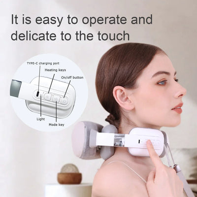 Multifunctional Massager Simulated Finger Massage  Fully Wrapped Shoulder and Neck Massage Shawl, Constant Temperature Heating