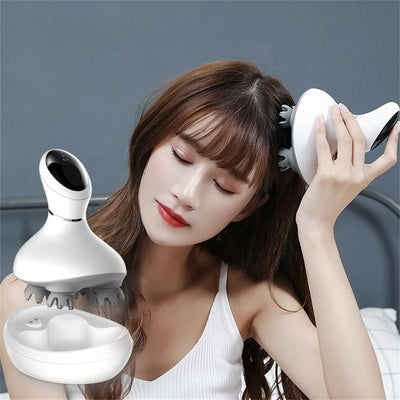 Head Massager Vibrates Relax Scalp Relieve Fatigue Wet and Dry Use Sleep Aid Full Body Massage Noise Reduction Waterproof