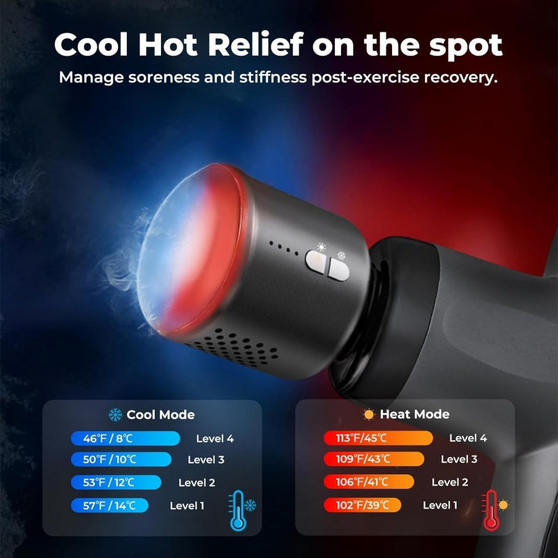 Massage Gun With Heat And Cold, Mini Massage Gun Deep Tissue Heat Muscle Massage